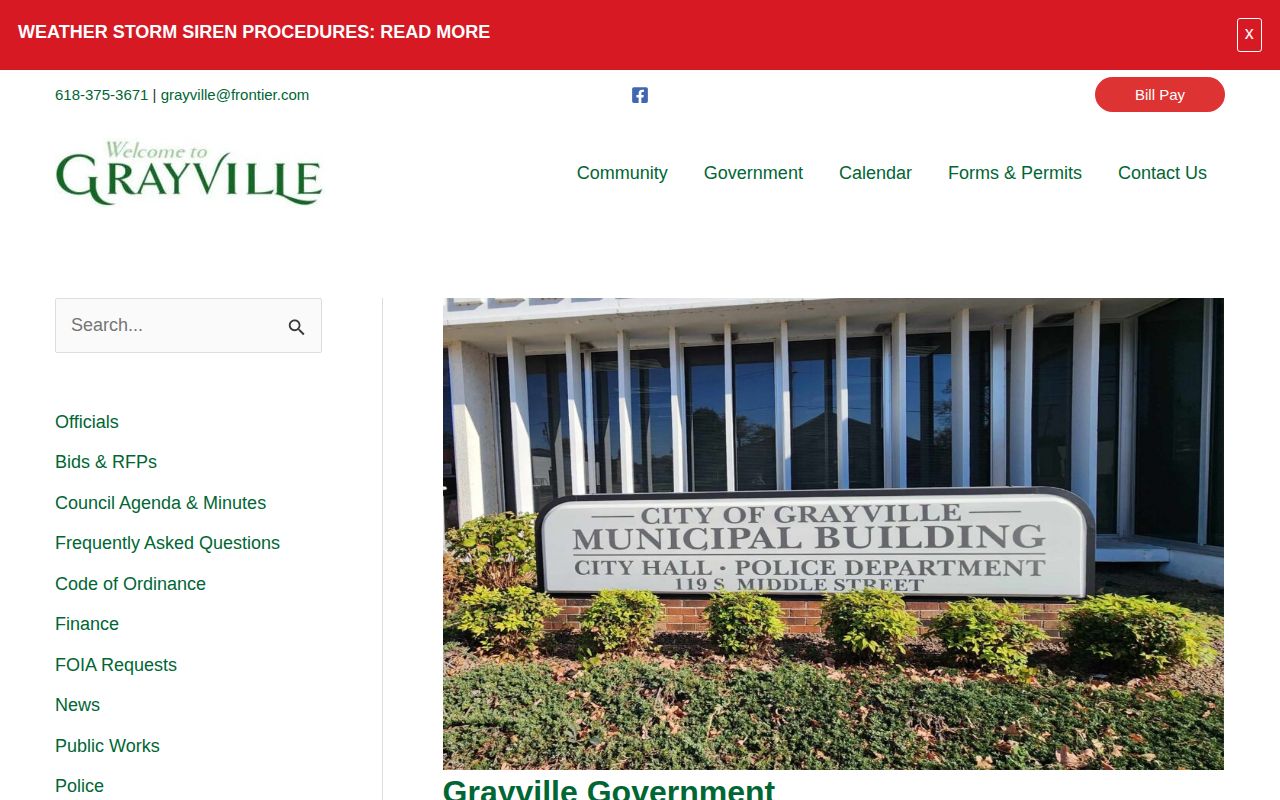 Grayville Police official government contact for arrest records