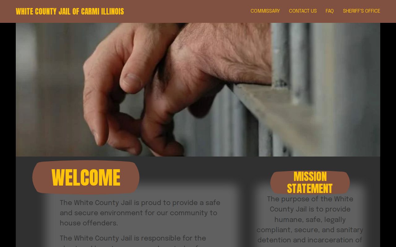 White County Jail official booking and roster source homepage
